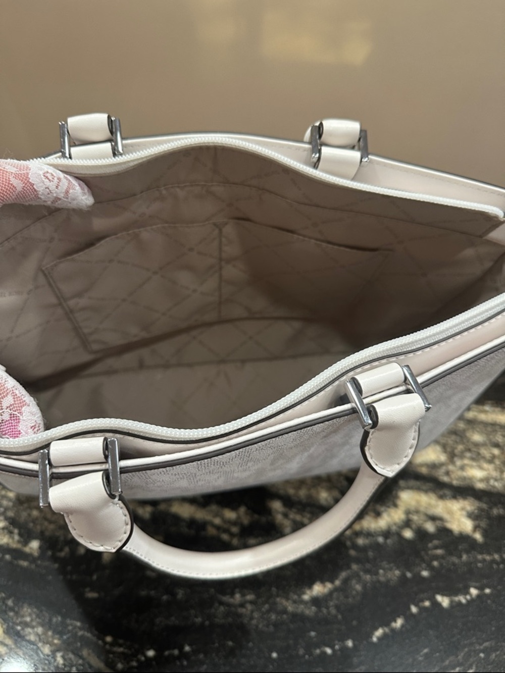 Michael Kors Jessie Signature Satchel - Picture 10 of 15